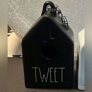 Rae Dunn black tweet birdhouse